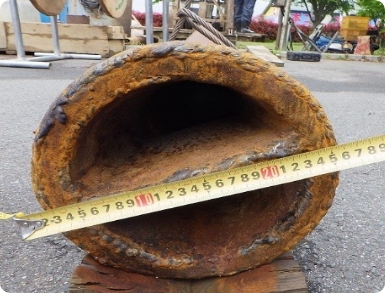 掘削ビット、深度確認状況
