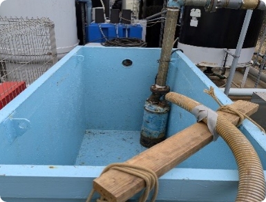 ポンプを使い井戸へ戻す（逆流）